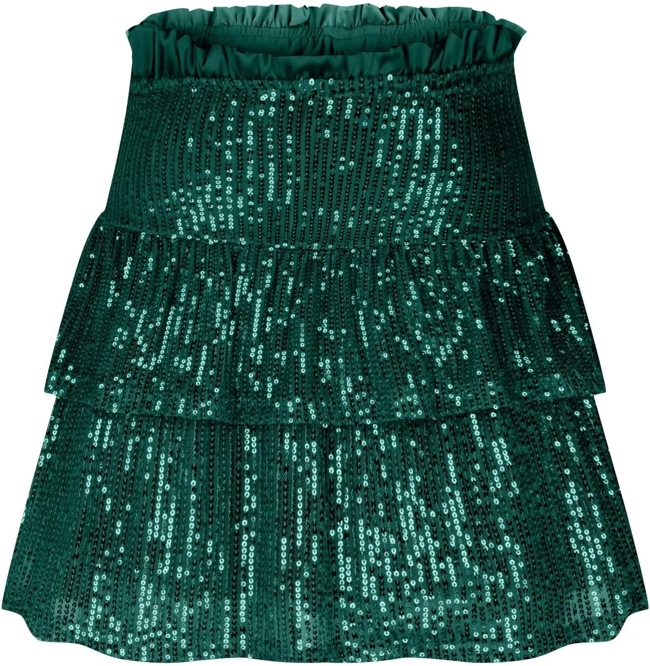 Sequin Skirt Women Glitter Mini Skirts Sparkle Short Skirt High Waist Ruffle Skirts Shiny Flowy Skirt Pleated Skirts
