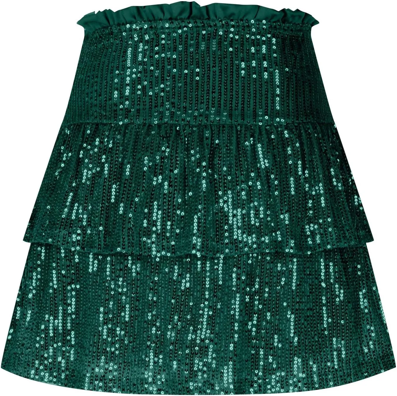 Sequin Skirt Women Glitter Mini Skirts Sparkle Short Skirt High Waist Ruffle Skirts Shiny Flowy Skirt Pleated Skirts