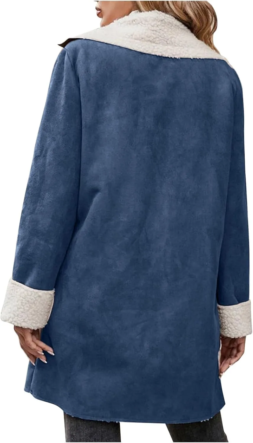 Sherpa Lined Jackets for Women Winter Suede Coats Long Trench Coat Single Breasted Overcoats Long Coats
