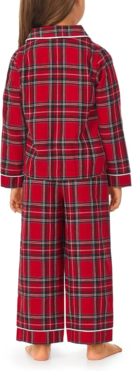 Sleepwear for Children Classic Long Sleeve and Pant Holiday Flannel Boys and Girls Pajamas (Toddler & Kids)