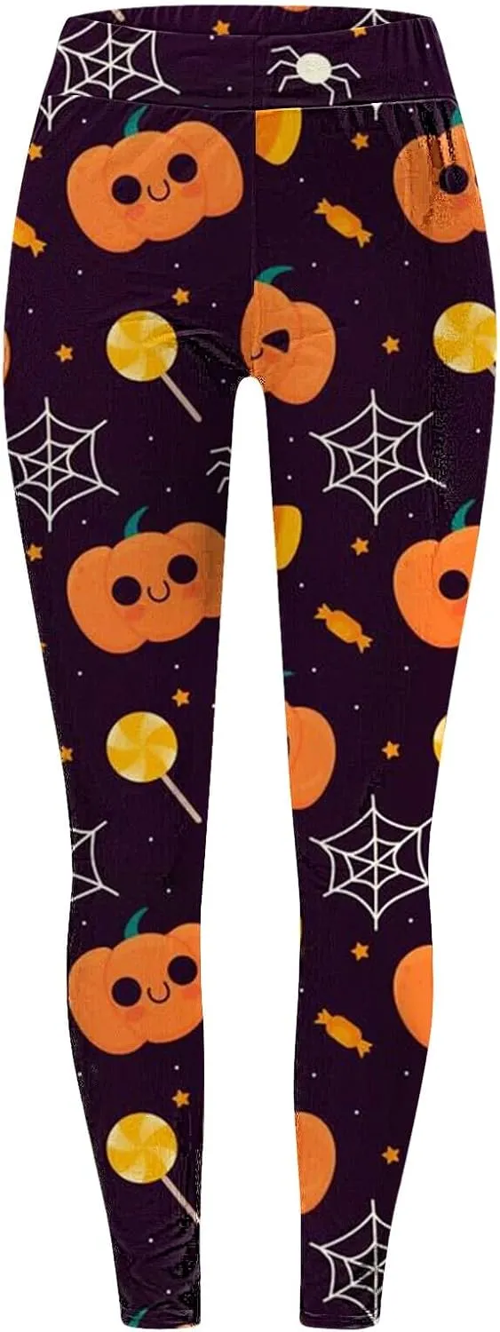 Slim Fitness Running Halloween Legging Women's Autumn Winter Halloween Blood Printed Warm Holiday Bottoms Casual