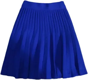 Spring Winter Knitted Pleated Skirts Women's Elastic High Waist A-Line Skirts Casual Slim Short Mini Skirts