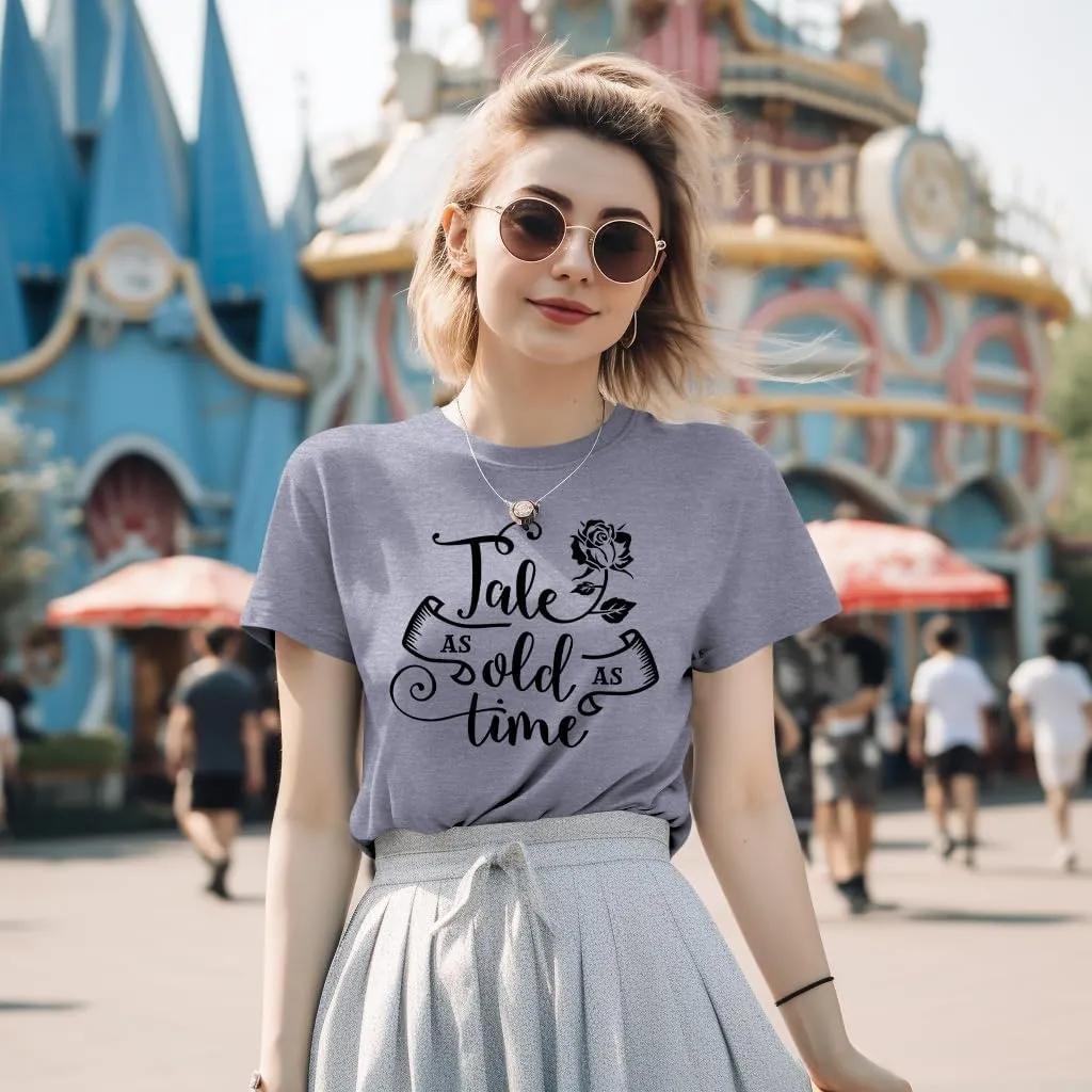 STYLEIE Women Tale As Old As Time Tee Tops Letter Print Graphic Tees Vintage Tanks Tops