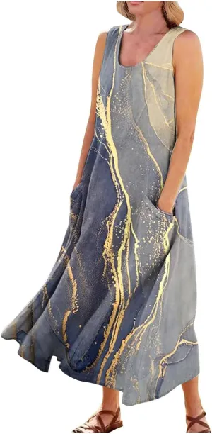 Summer Dresses for Women 2024 Sleeveless Dress Sun Dresses Women Petite Sundresses for Women Midi Dresses for Women