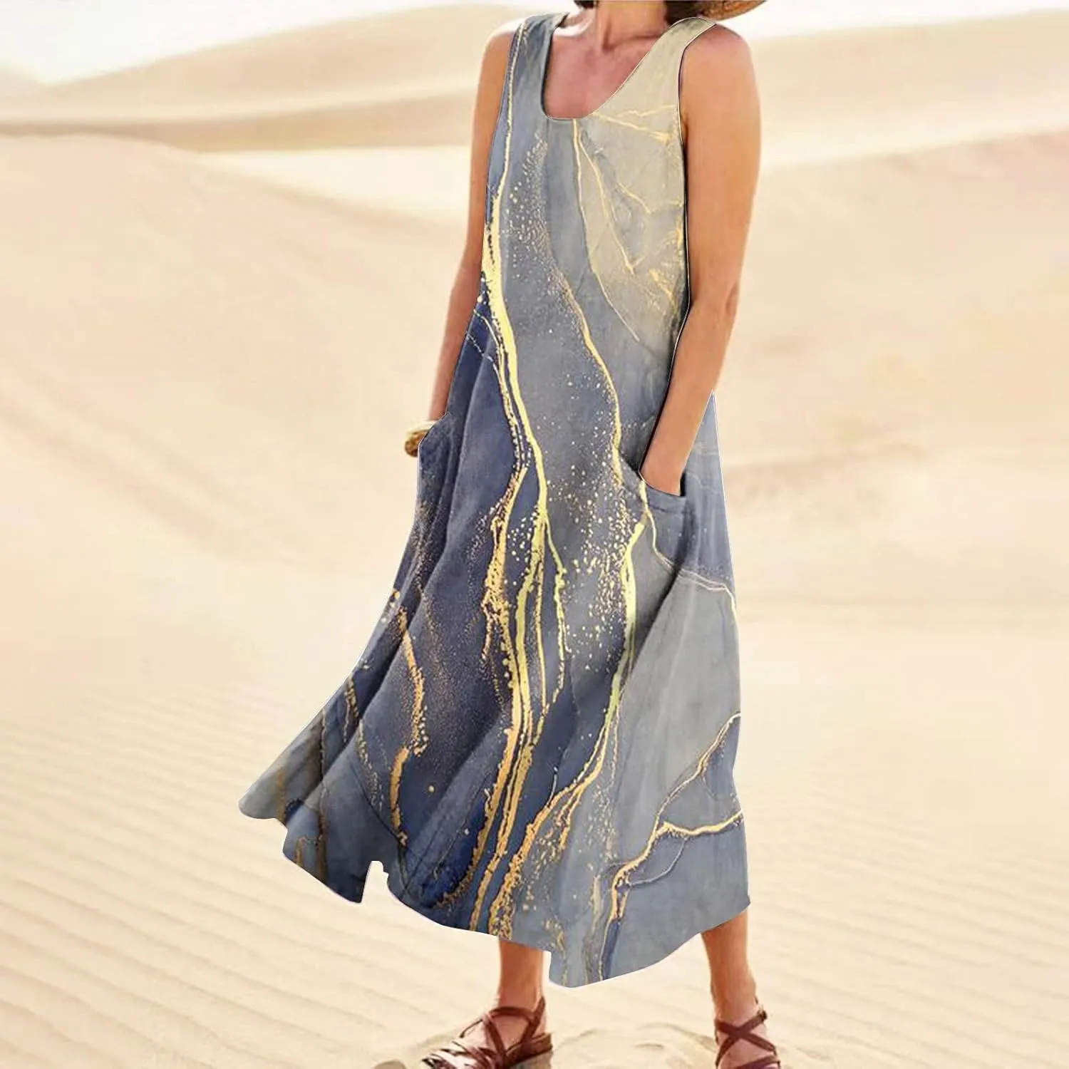 Summer Dresses for Women 2024 Sleeveless Dress Sun Dresses Women Petite Sundresses for Women Midi Dresses for Women