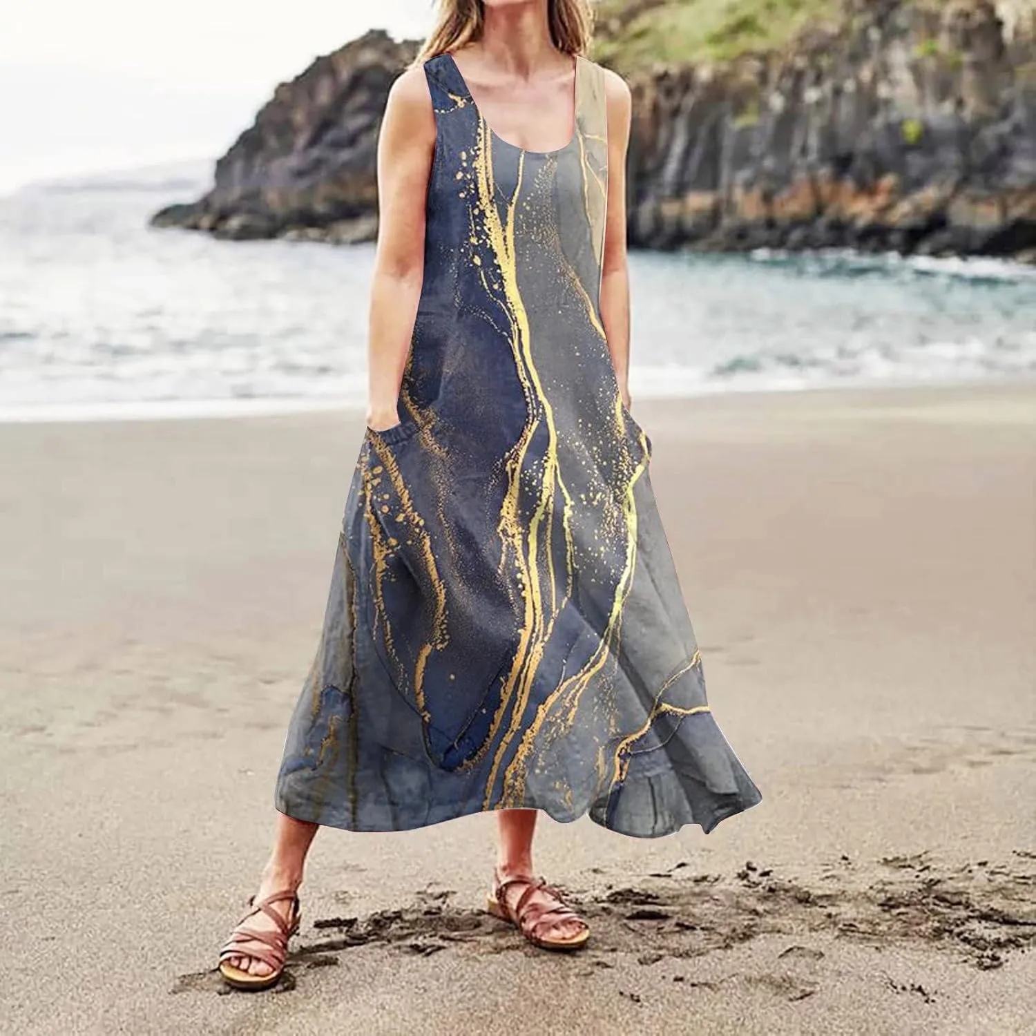 Summer Dresses for Women 2024 Sleeveless Dress Sun Dresses Women Petite Sundresses for Women Midi Dresses for Women