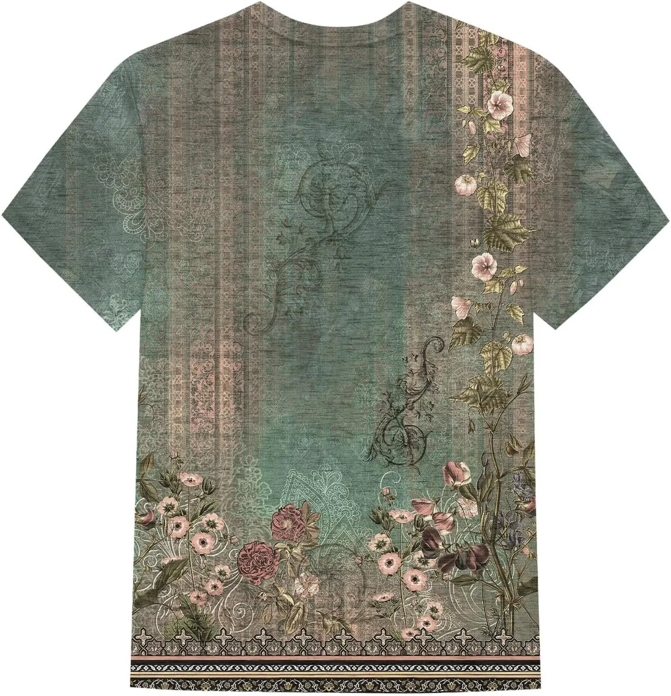 Summer Tops for Women 2025 Fashion Spring Short Sleeve Shirts Floral Print Crew Neck Plus Size Blouses Trendy Tshirts