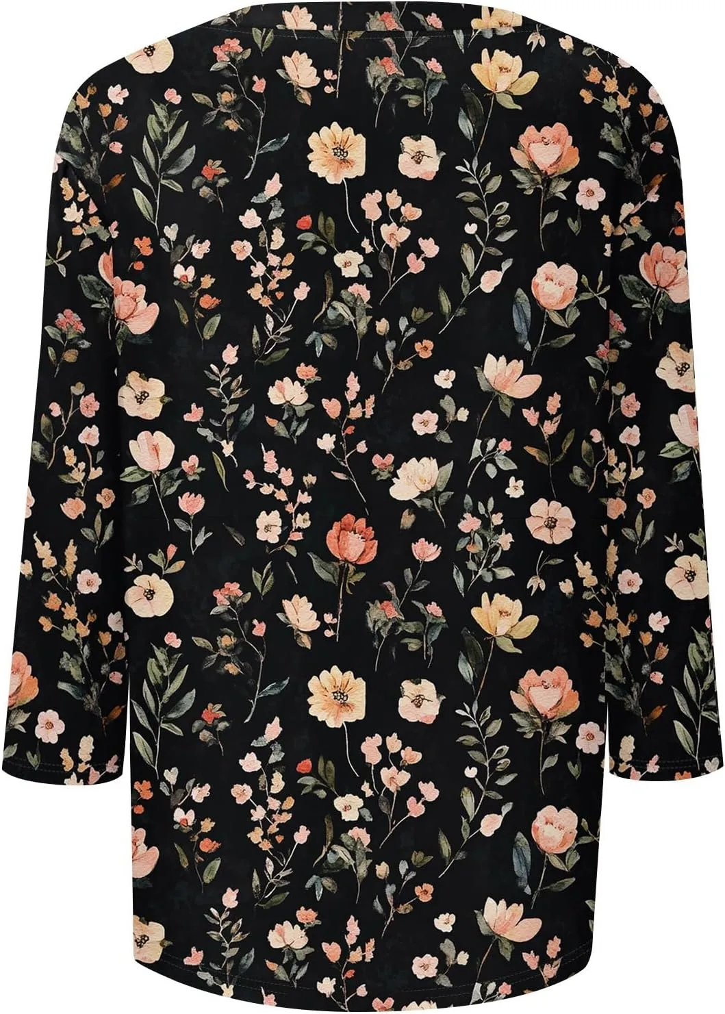 Summer Tops For Women 3/4 Sleeves V Neck Short Sleeve Plus Size Button-Down Shirts Dressy Casual Tunic Workout Blouse