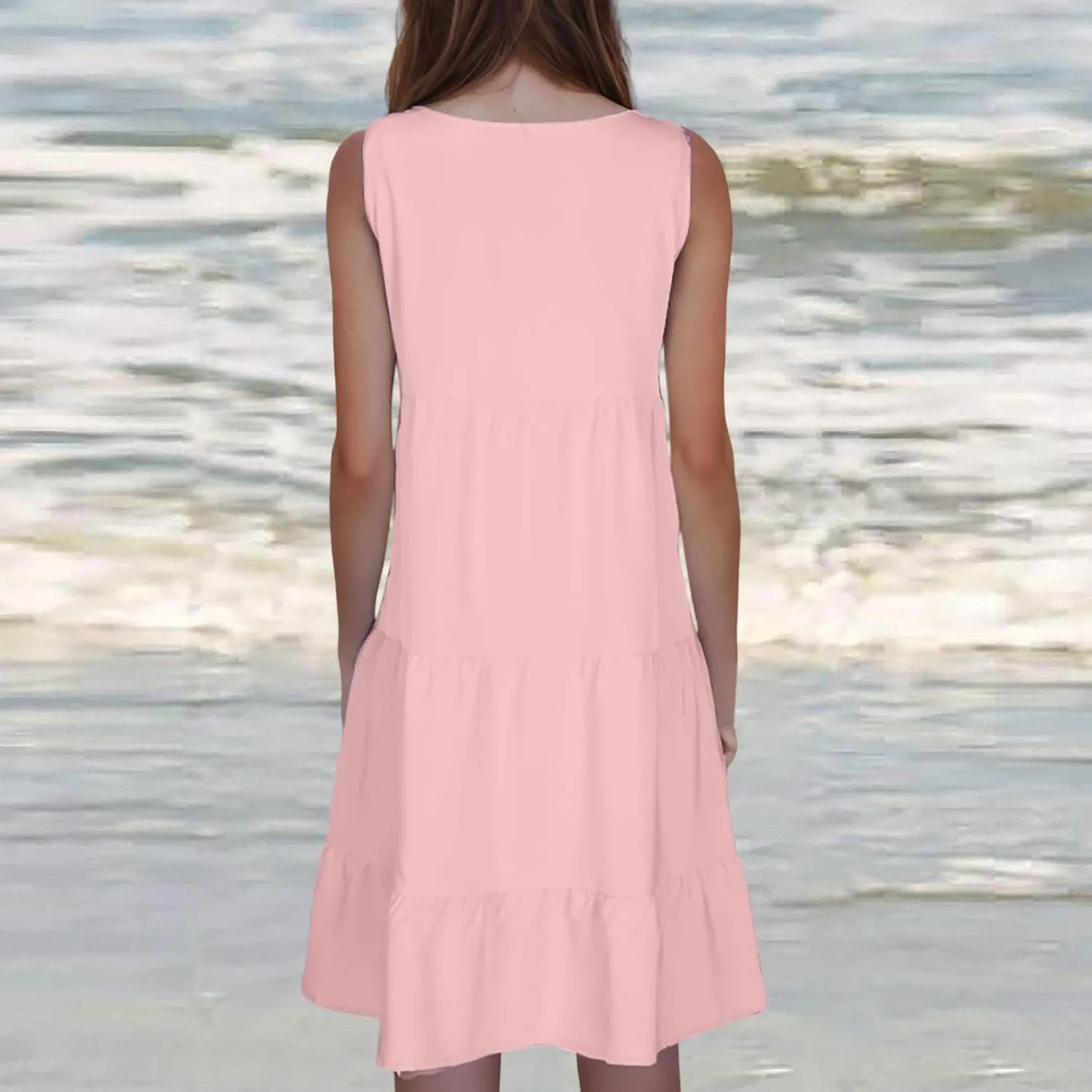 Sundresses for Women Casual Beach Vacation Sleeveless Resort Wear Tropical Summer Tank Dress Cocktail Dresses