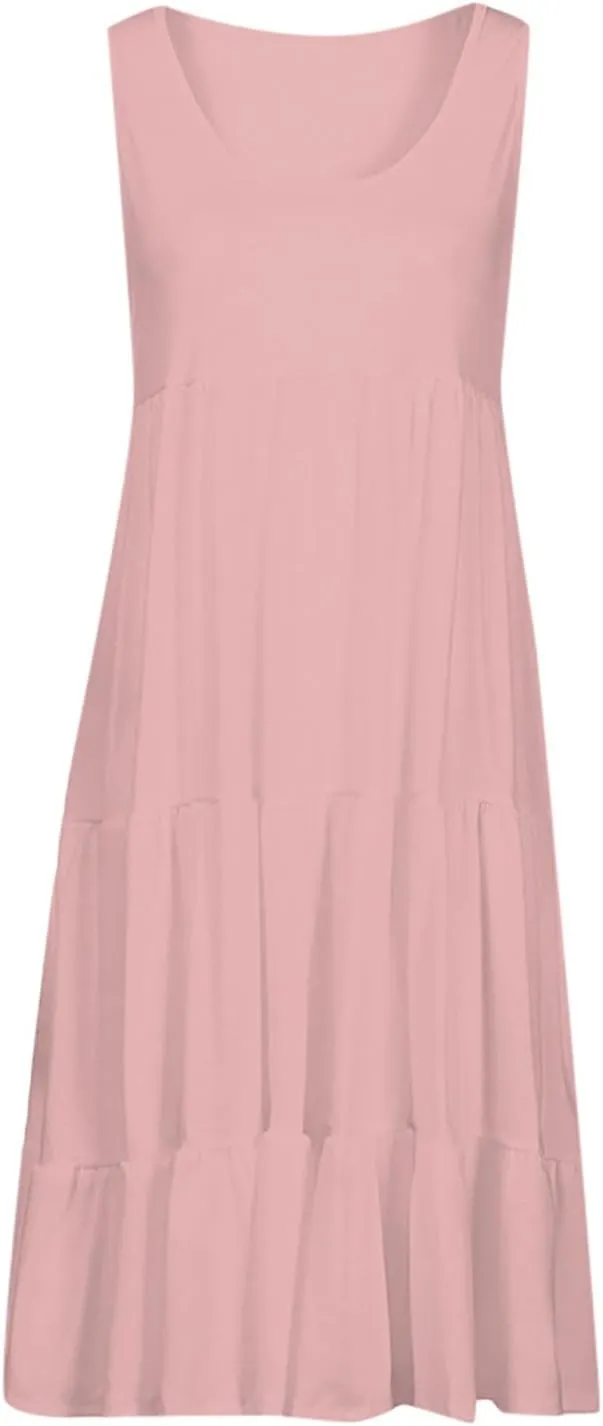 Sundresses for Women Casual Beach Vacation Sleeveless Resort Wear Tropical Summer Tank Dress Cocktail Dresses
