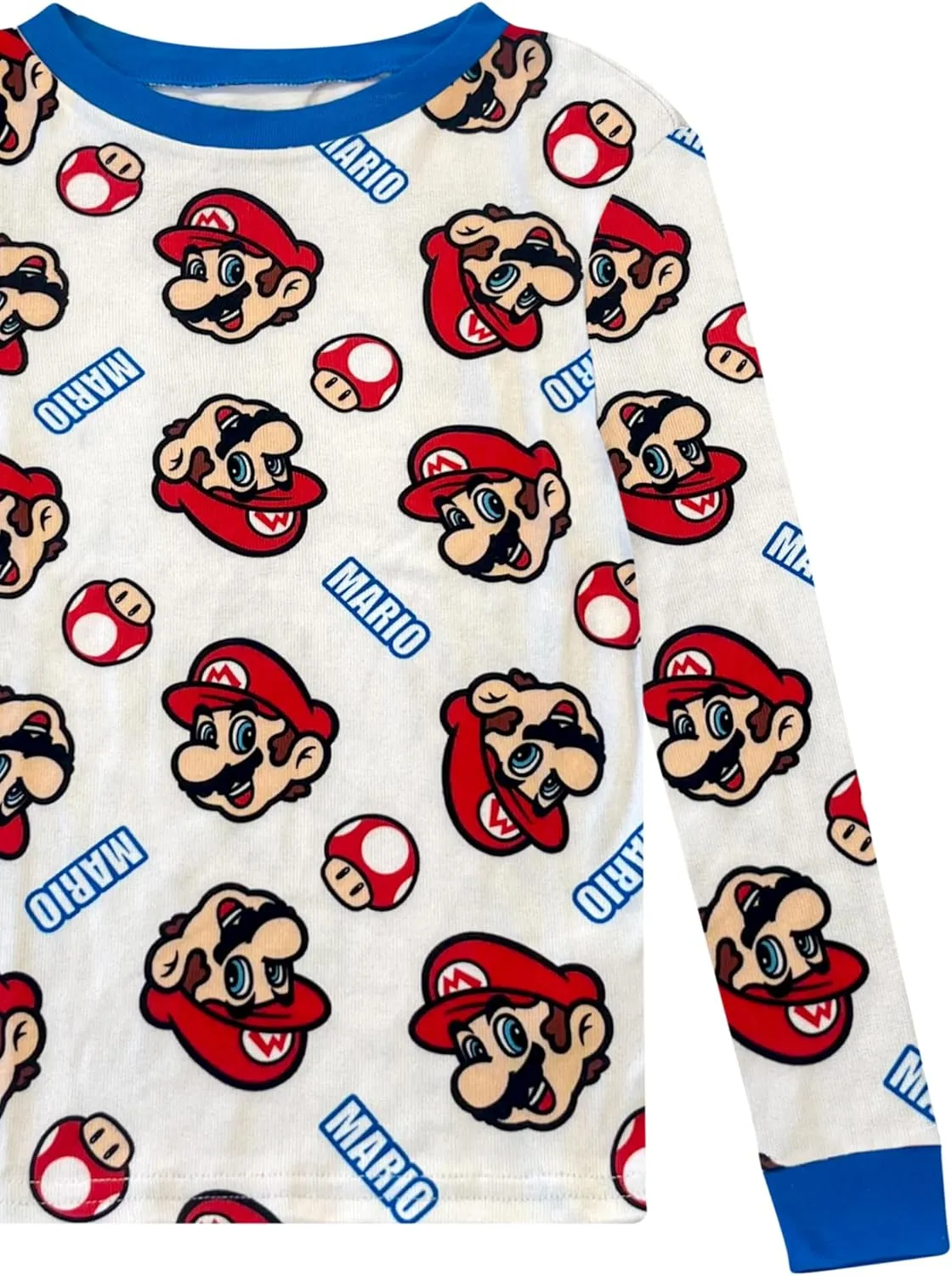 Super Mario 4 Piece Pajama Set - Toddler Girls PJ Set with Long Sleeve Shirt & Pants - Kids Sleepwear Set - Official License