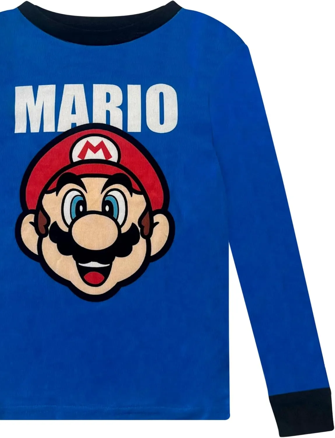 Super Mario 4 Piece Pajama Set - Toddler Girls PJ Set with Long Sleeve Shirt & Pants - Kids Sleepwear Set - Official License