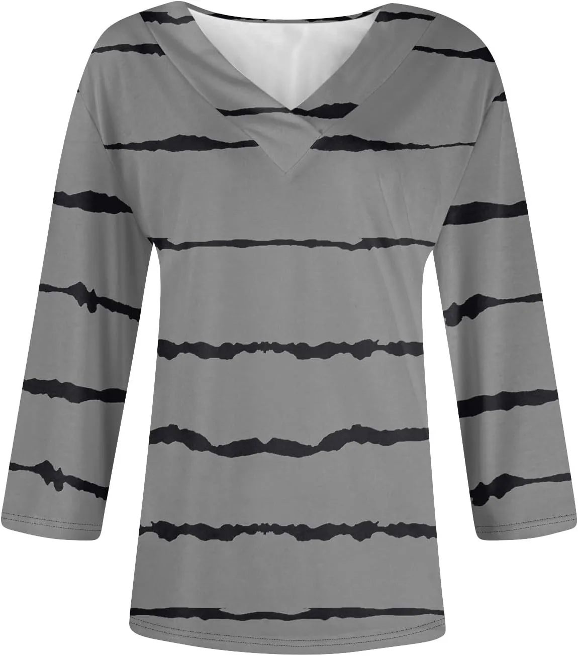 Surf Plus Size 3/4 Sleeve Blouse Womens Spring Pop Print Comfort Tee Loose Fitting