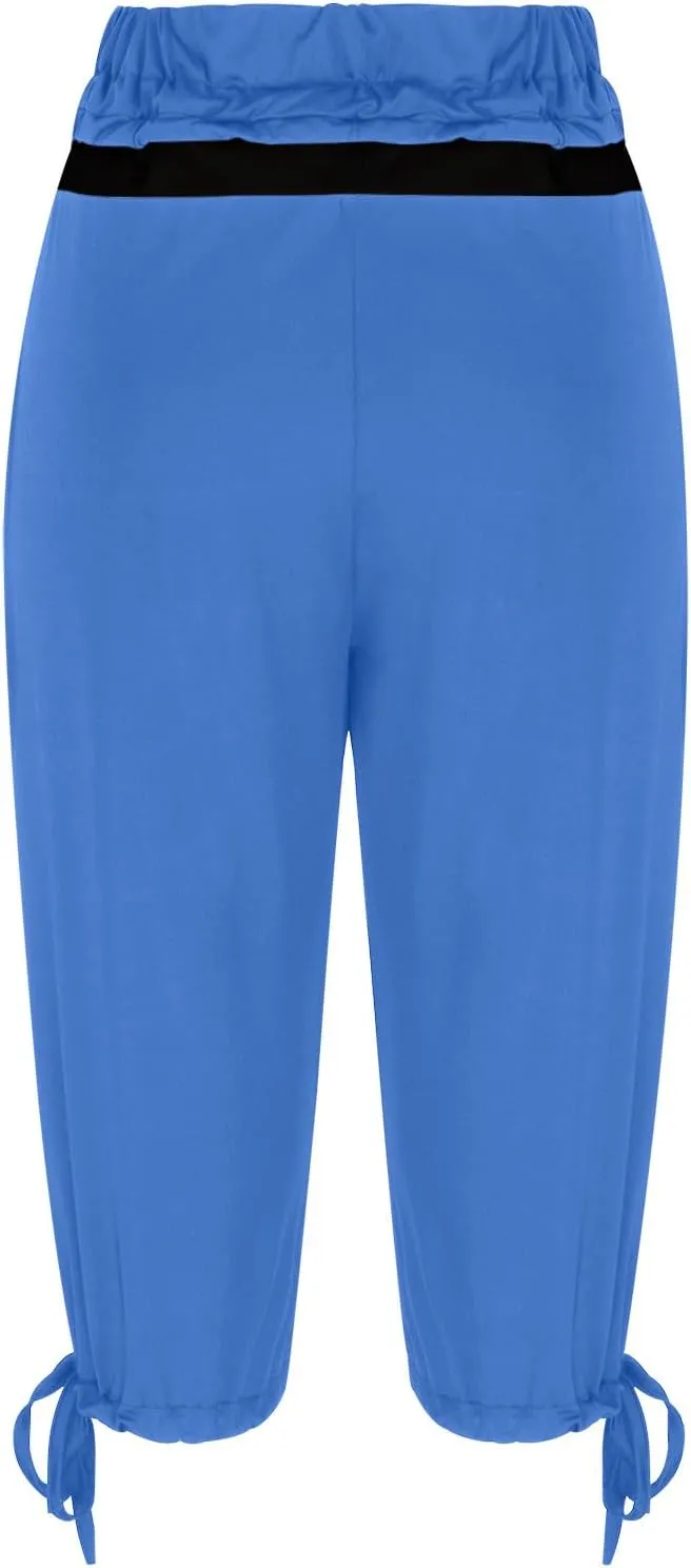 TANGNADE Women's Capri Joggers Athletic Casual Soft Sweatpants with Pockets Elastic Waist Drawstring Travel Bottoms Summer