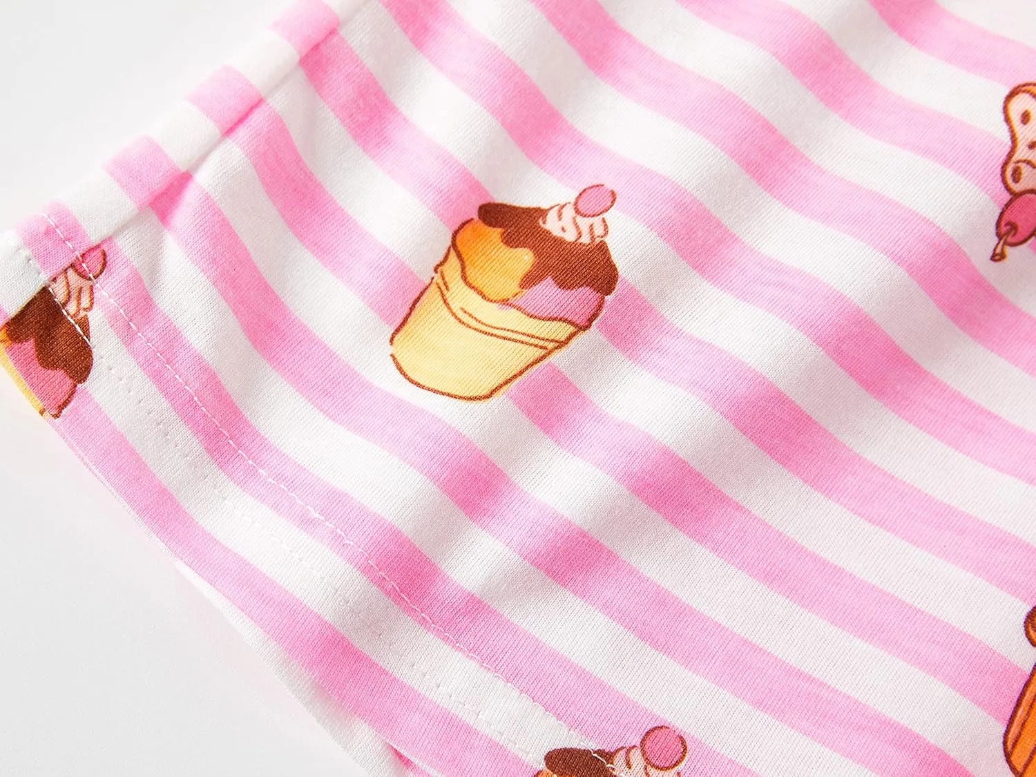 Tebbis Girls Pajamas Cotton Soft PJS Cupcake/Butterfly Stripe Summer Short Cute Jammies Size 6-18