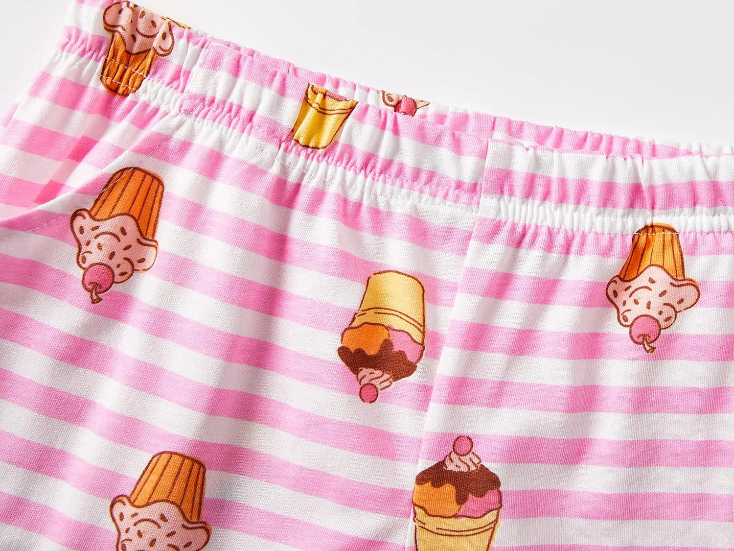 Tebbis Girls Pajamas Cotton Soft PJS Cupcake/Butterfly Stripe Summer Short Cute Jammies Size 6-18