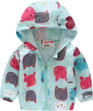 Toddler Boys Girls Hooded Jacket Hoodie Windbreaker Zip Coats Kids Trench Lightweight Windproof Casual Outerwear Jackets