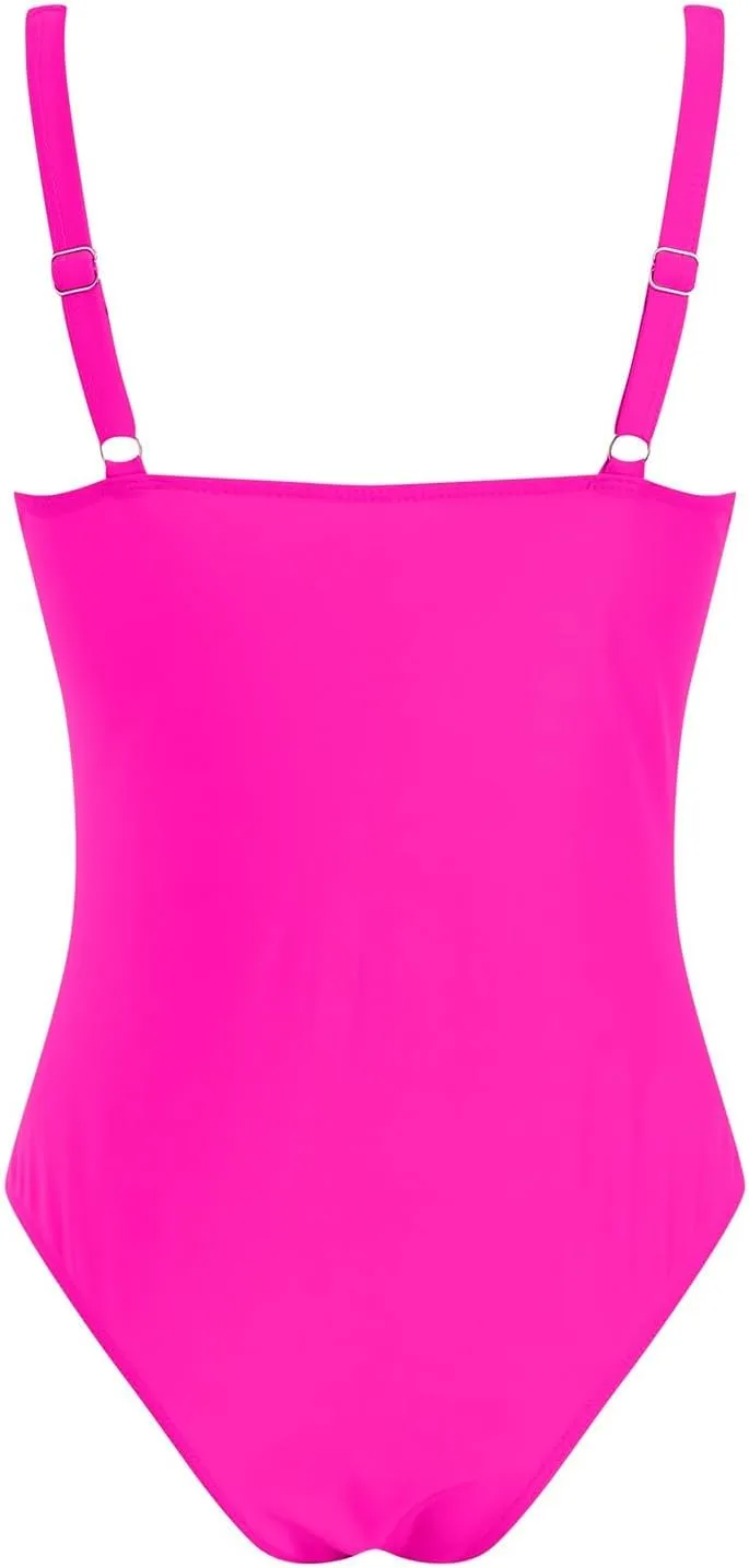 TUQIDEWU One Piece Swimsuit Women Tummy Control Swimsuits for Women Sexy V Neck Push Up Backless 1 Piece Swim Suit Swimwear