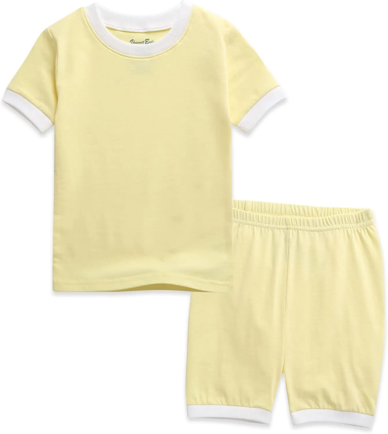 Vaenait Baby 6M-12Y Kids Boys Girls Toddler Solid Cotton Daily Short Summer Pajamas Pyjamas Sleepwear Set Macaron