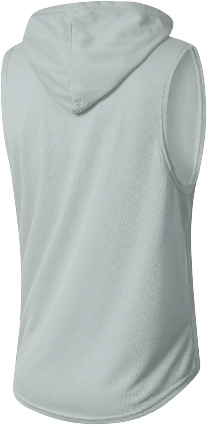 WENKOMG1 Mens Mesh Tank Tops Lightweight Breathable Quick Dry Hoodies Active Athletic Hooded Workout Tank Tops