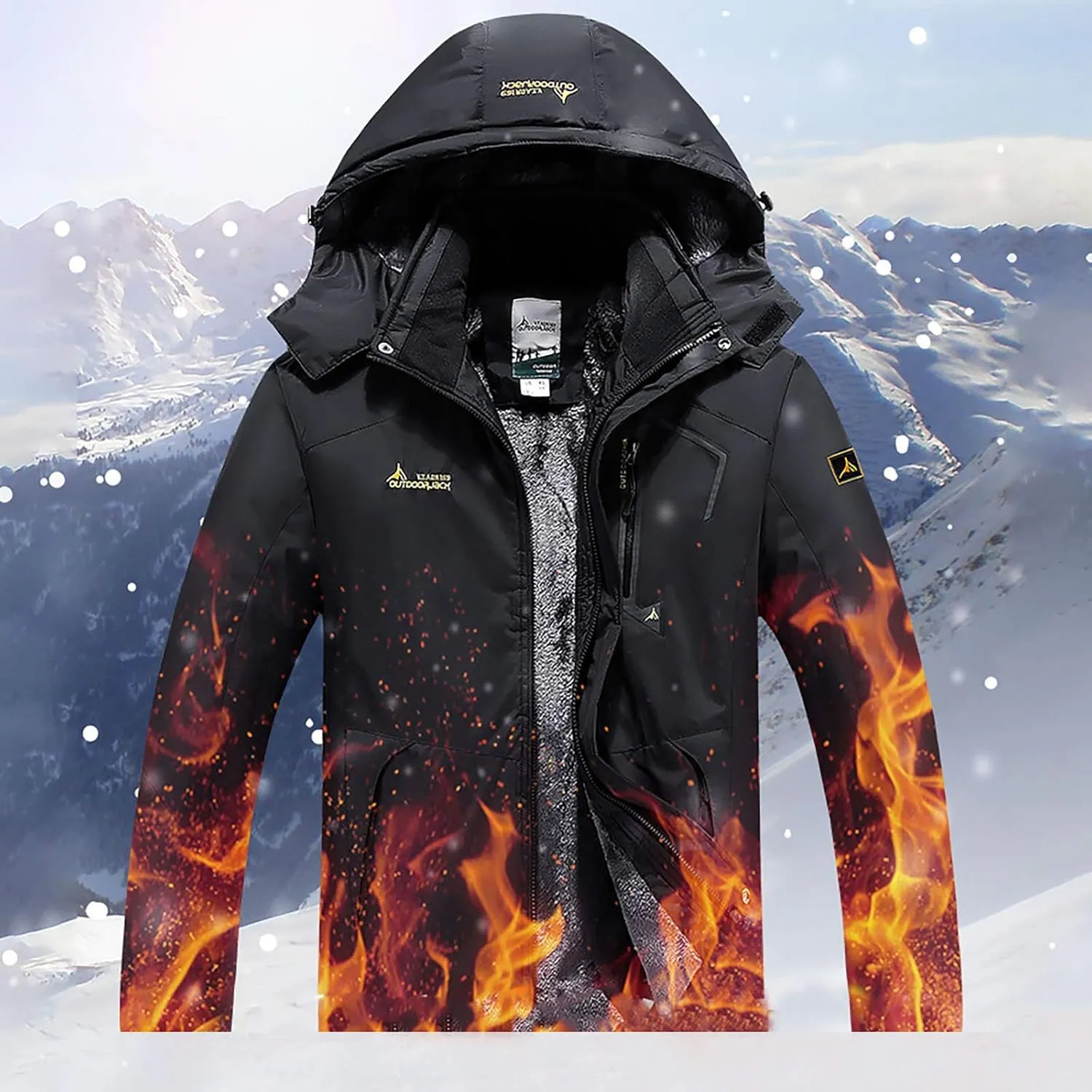 Windbreaker Snowboarding Raincoat Jackets Man's Waterproof Hooded Warm Men's Coats & Jackets Men Winter Work