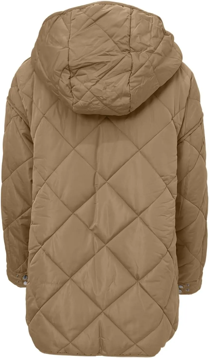 Winter Coats for Women Casual Solid Warm Quited Jacket Loose Long Sleeve Plaid Puffer Down Coat 2024 Fashion Outwear
