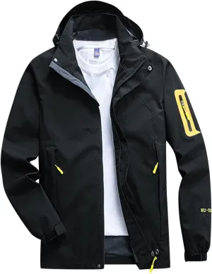 Winter Jackets for Men Lightweight Waterproof with Hood Raincoat Windbreaker Outdoors Rain Jackets