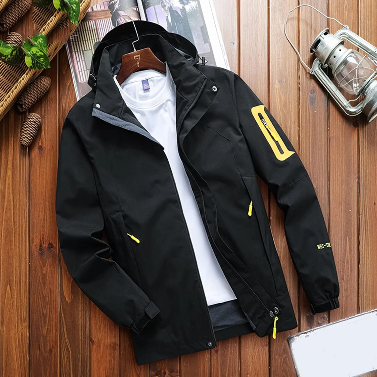 Winter Jackets for Men Lightweight Waterproof with Hood Raincoat Windbreaker Outdoors Rain Jackets