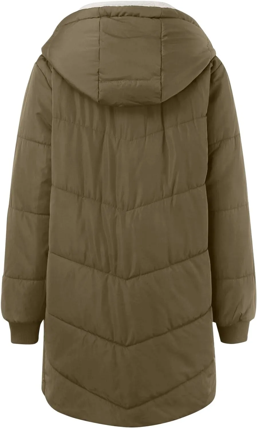Winter Warm Coats for Women Warm Down Jacket Sherpa Fleece Lined Long Hooded Puffer Jacket Winter Fashion Clothes