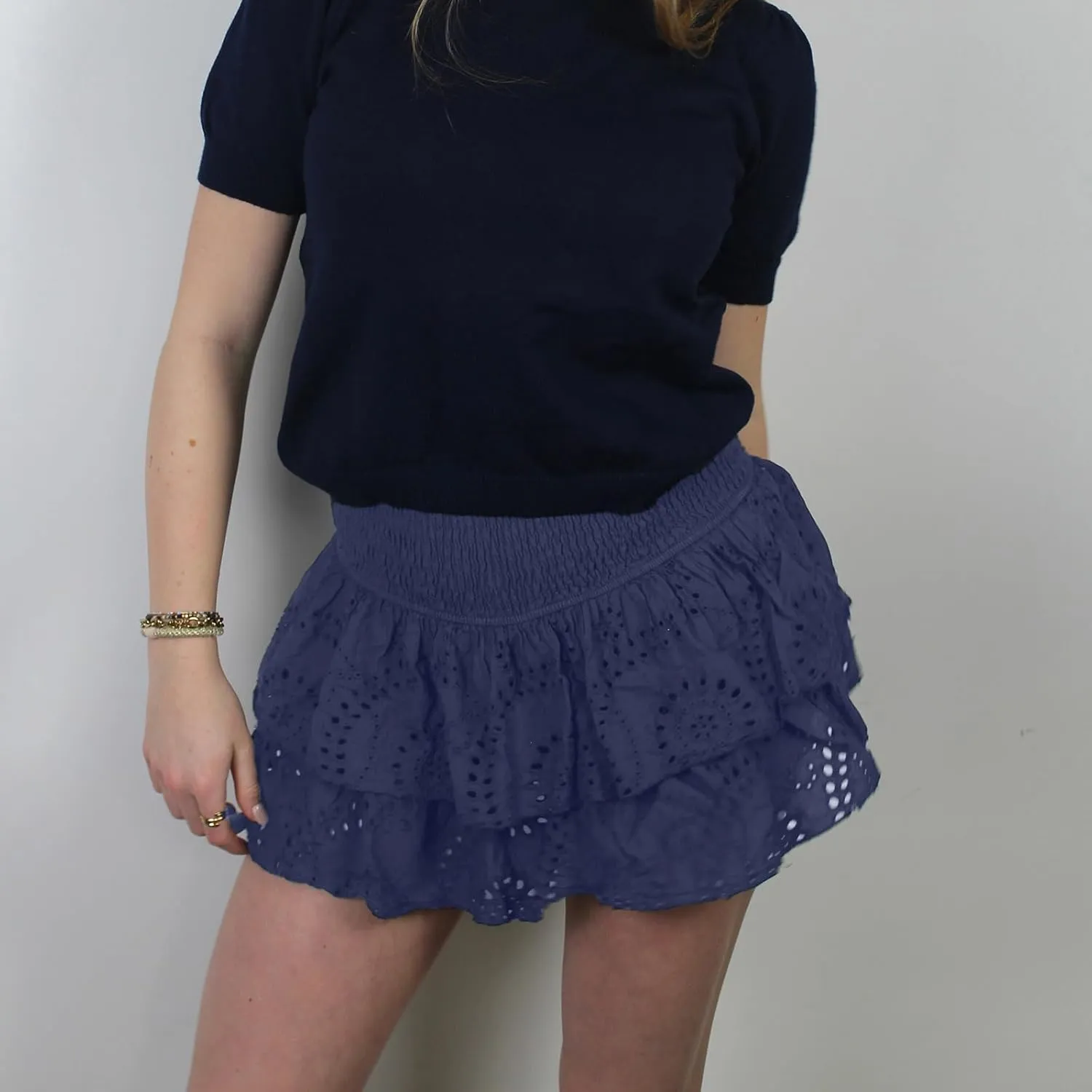 Women Floral Lace Mini Skirts Y2K Low Waist Pleated Ruffled Hem Layered Skirts Short Skirts Aesthetic Streetwear