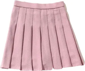 Women High Waist Pleated Skirts A-line Sailor Preppy Pleated Mini Skirts Hip-Covering Solid Skirts