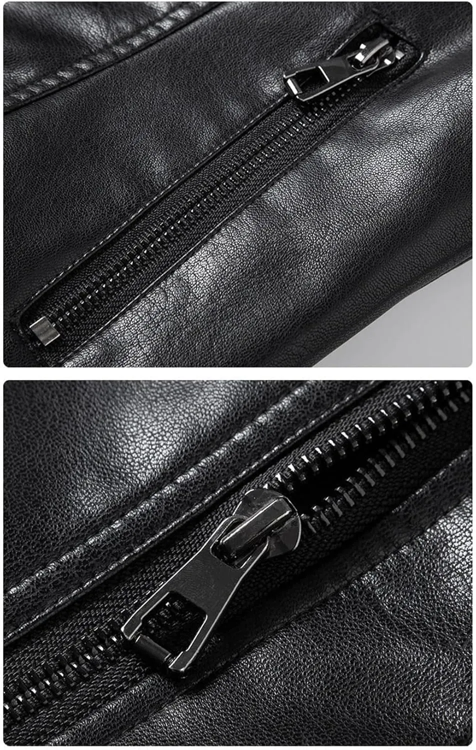 Women Lapel Collar Sleeve Leather Coats Zipper Short Moto Biker Jackets Black Sheepskin Jackets