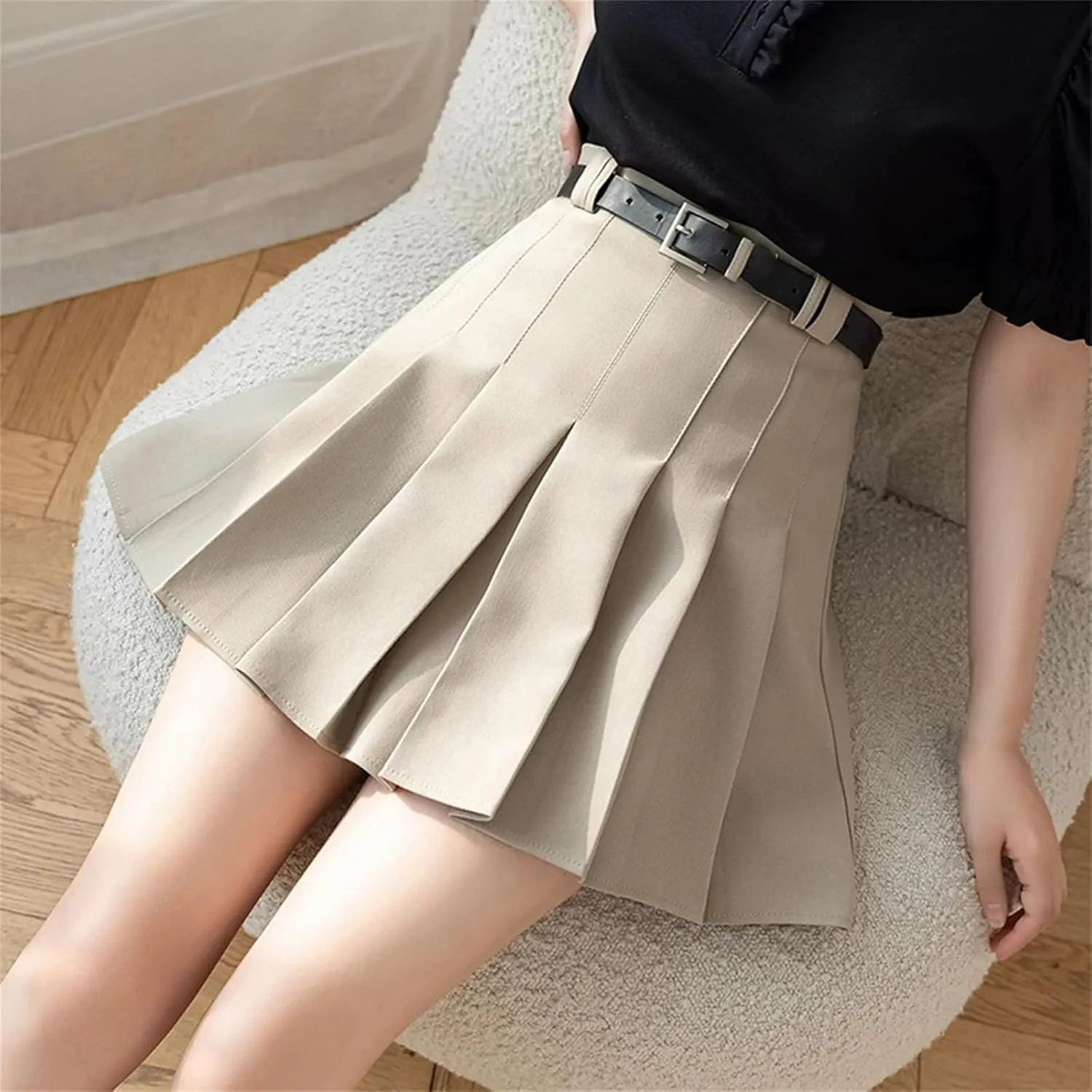 Women Sexy Pleated Mini Skirts High Waist Spring Summer Vintage A-Line Skirts Tennis Student Dance Pleated Skirts