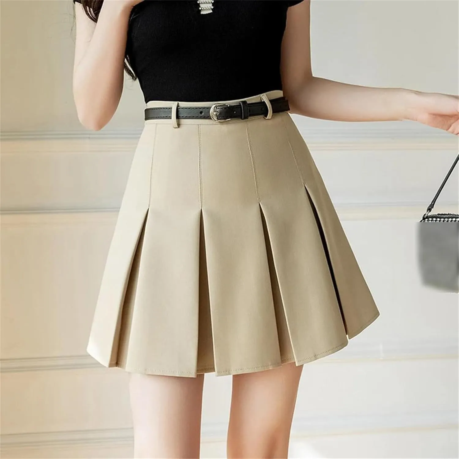 Women Sexy Pleated Mini Skirts High Waist Spring Summer Vintage A-Line Skirts Tennis Student Dance Pleated Skirts