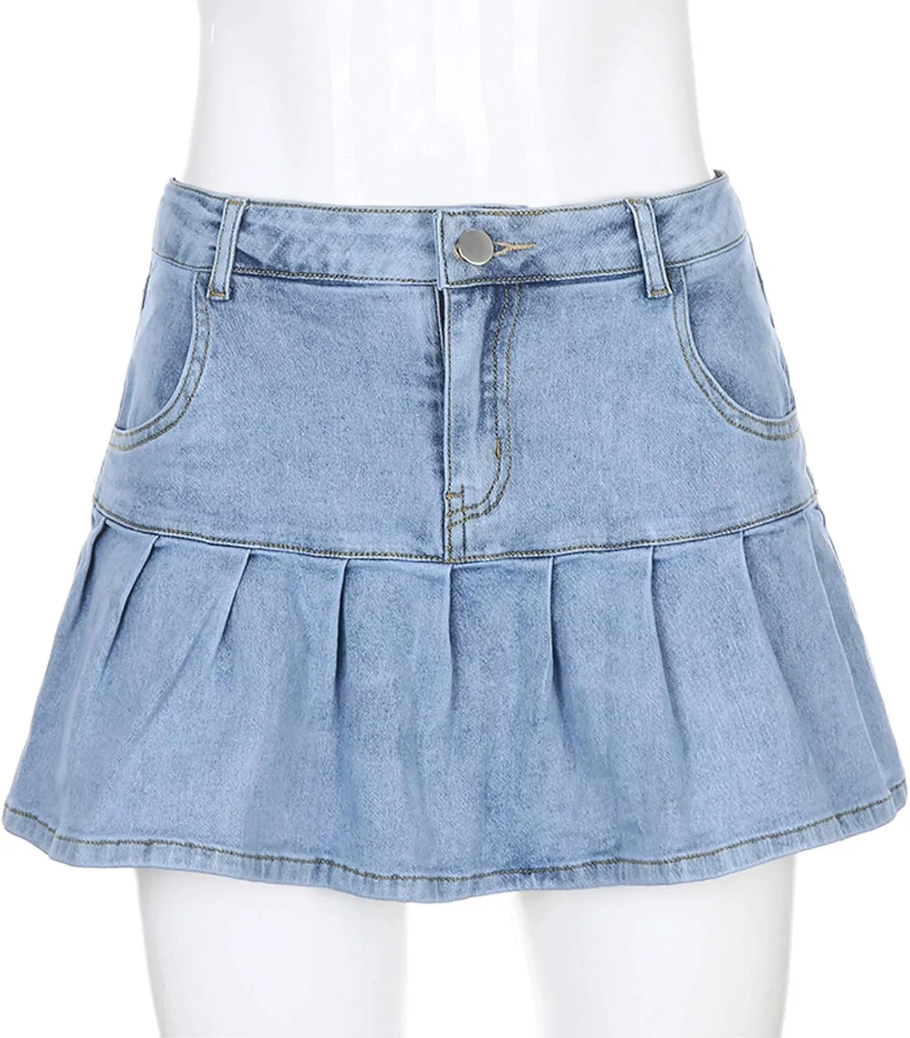 Women Skirts High Waist Pleated Skirts Zipper Mini Skirts Streetwear Skir Leather Lace up Skirt