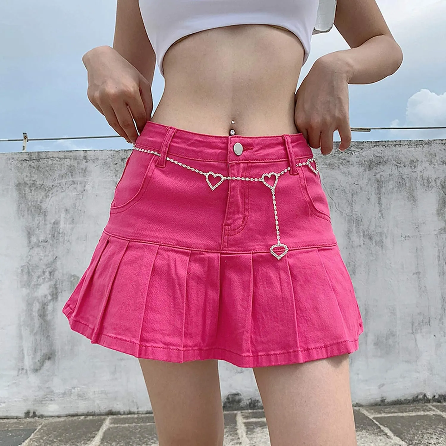 Women Skirts High Waist Pleated Skirts Zipper Mini Skirts Streetwear Skir Leather Lace up Skirt