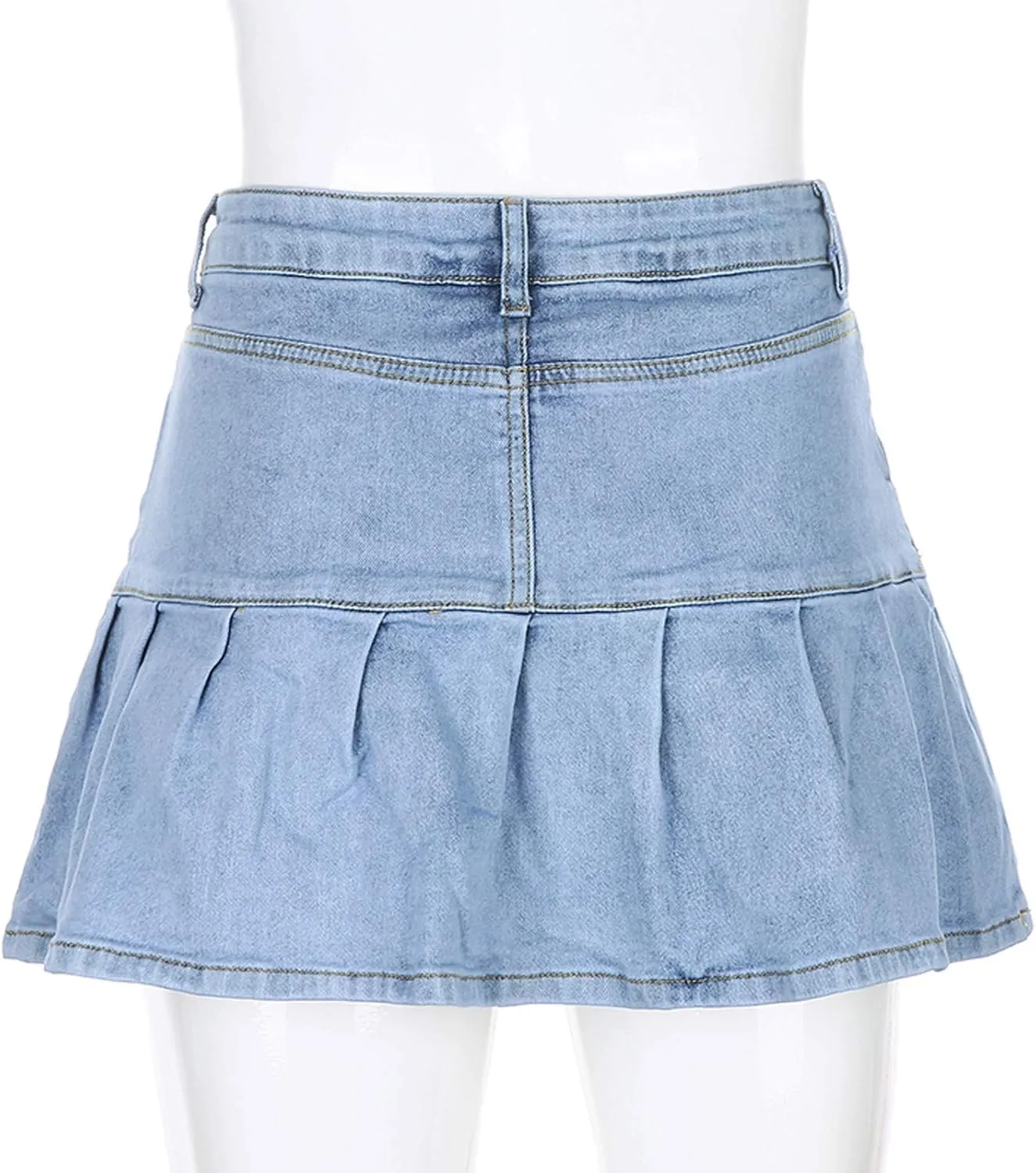 Women Skirts High Waist Pleated Skirts Zipper Mini Skirts Streetwear Skir Leather Lace up Skirt