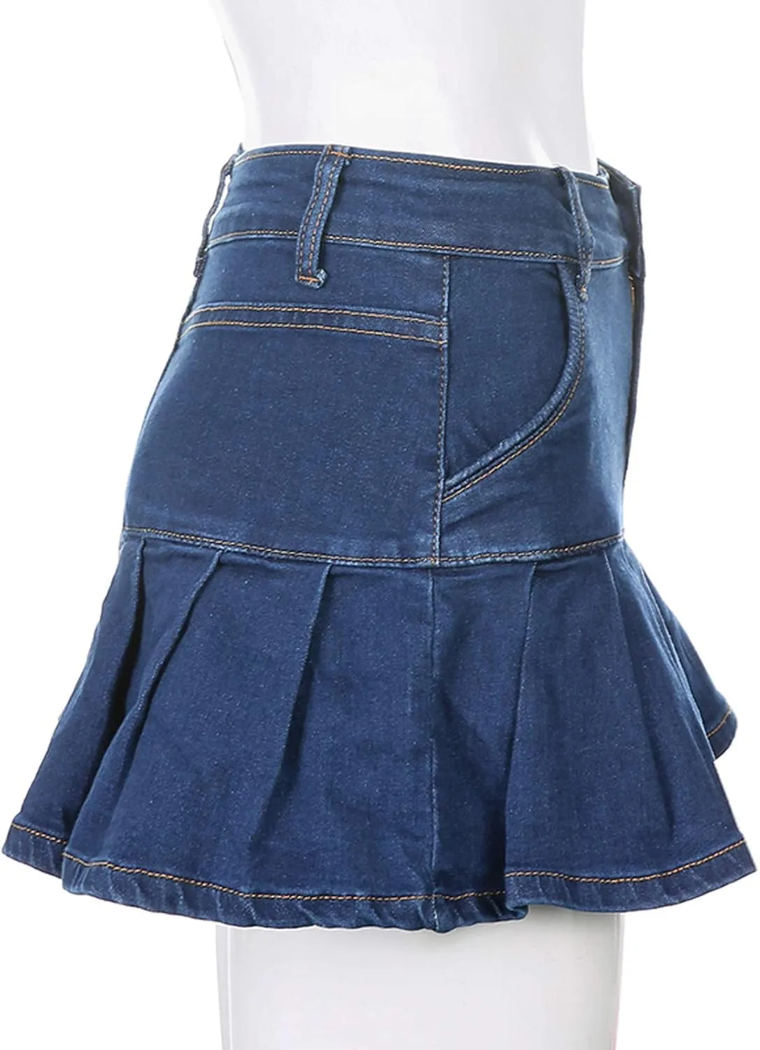 Women Skirts High Waist Pleated Skirts Zipper Mini Skirts Streetwear Skir Leather Lace up Skirt