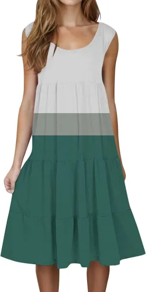 Women Summer Dresses Summer Dresses for Women Plus Size Beach Dress Casual Sundresses Sexy Sleeveless Dress Flowy
