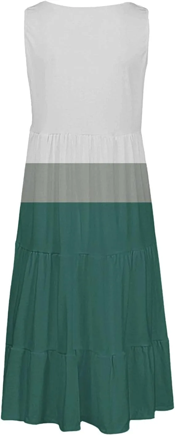 Women Summer Dresses Summer Dresses for Women Plus Size Beach Dress Casual Sundresses Sexy Sleeveless Dress Flowy