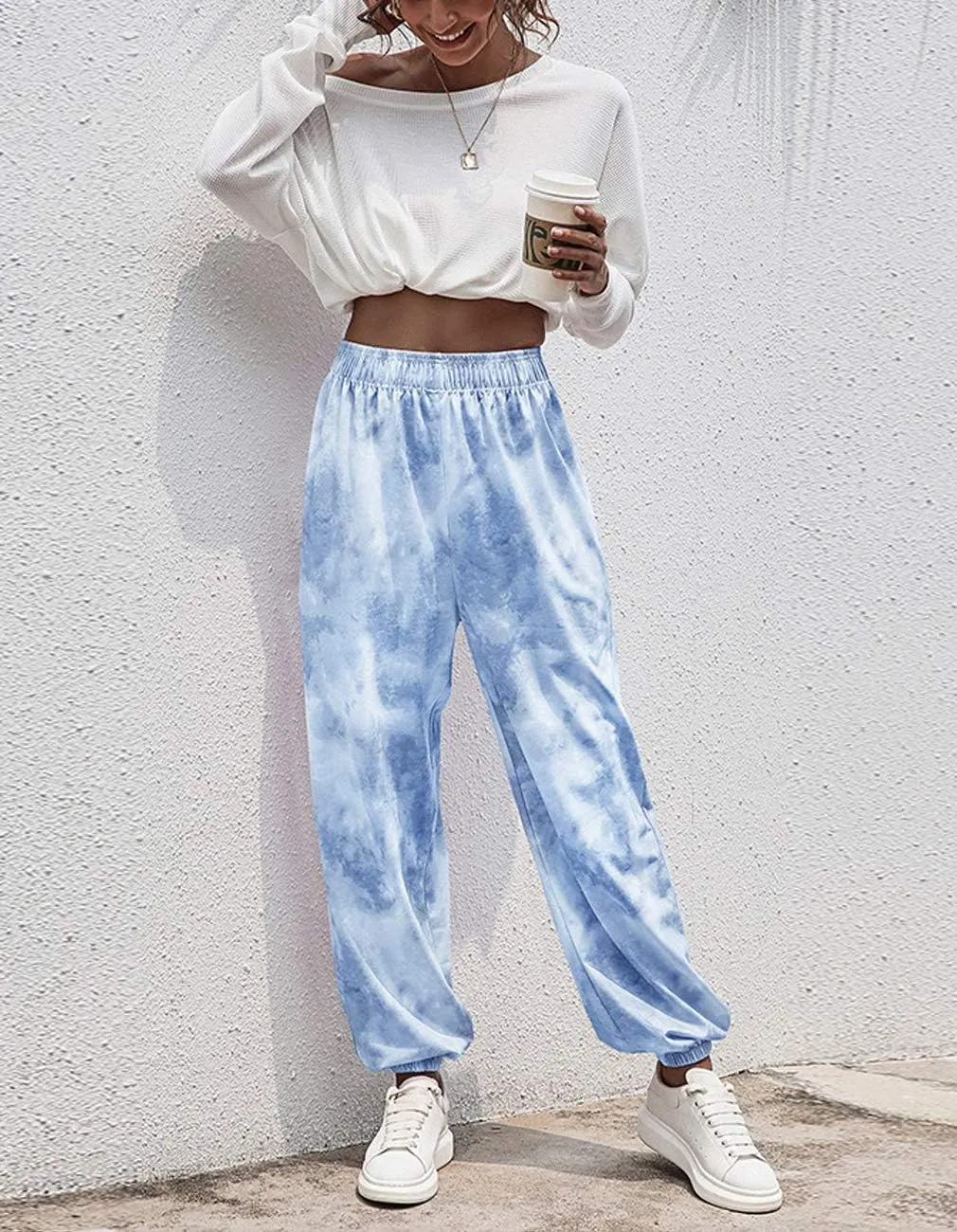 Women Sweatpants Joggers High Waist Tracksuit Bottoms Harem Pants with Pockets Running Workout Casual Lounge Wear