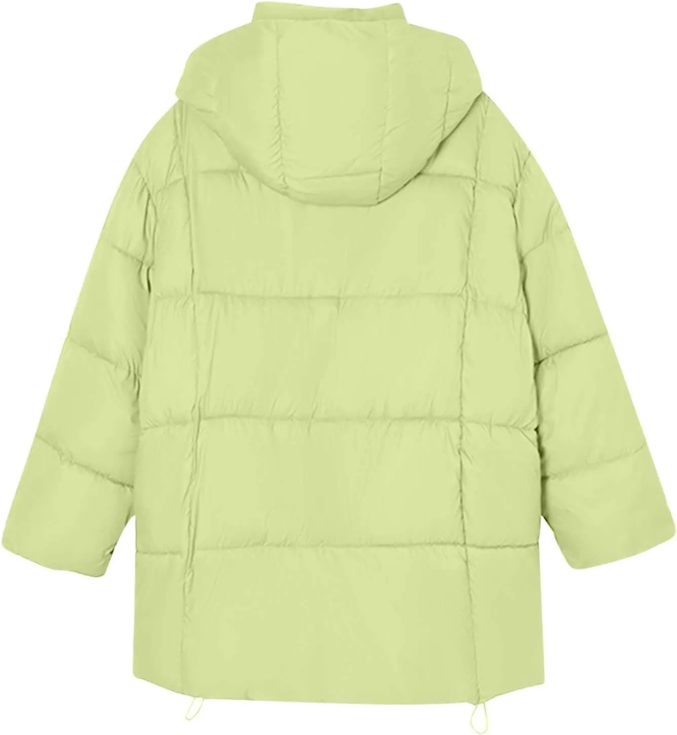 Womens 2024 Winter Coats with Hood Puffer Jackets Zip Up Parkas Long Sleeve Padded Warm Down Coats Casual Outerwear