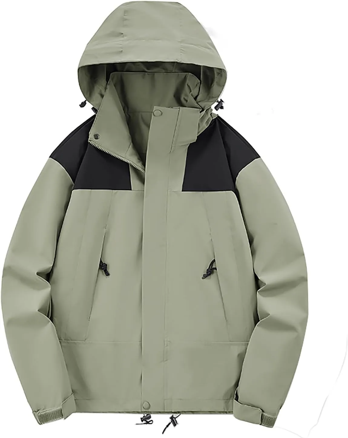 Women's Athletic Jackets Raincoat Patchwork Hooded Waterproof Soft Shell Jackets Womens Windproof Hiking Raincoat