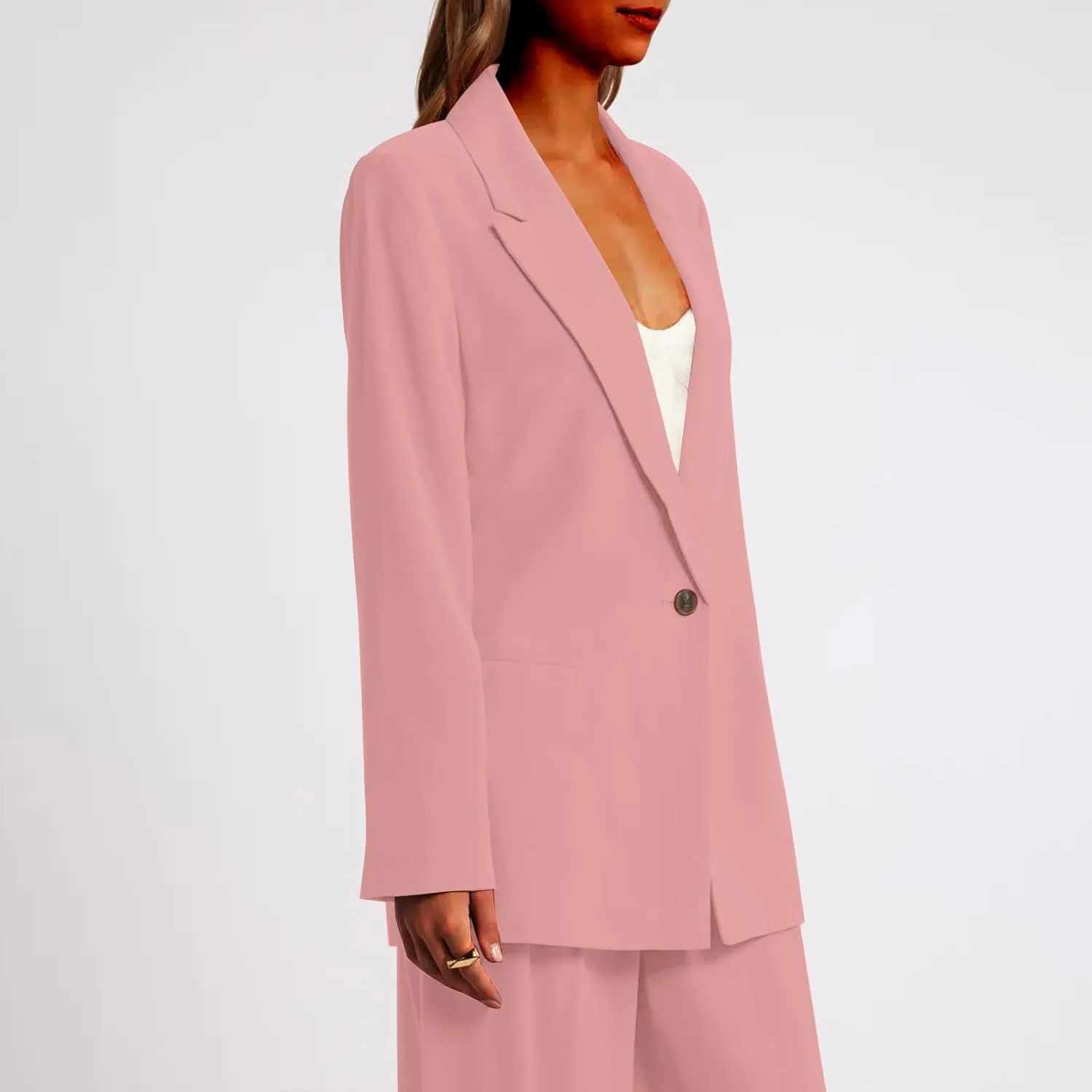 Womens Blazer Jacket Lapel Collar Trendy Work Office Blazer Jackets Outerwear Business Casual Suit Jackets