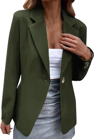 Women's Blazers & Suit Jackets Business Women Cardigan Long Sleeve Causal Novelty Jackets Baggy Herringbone Tops