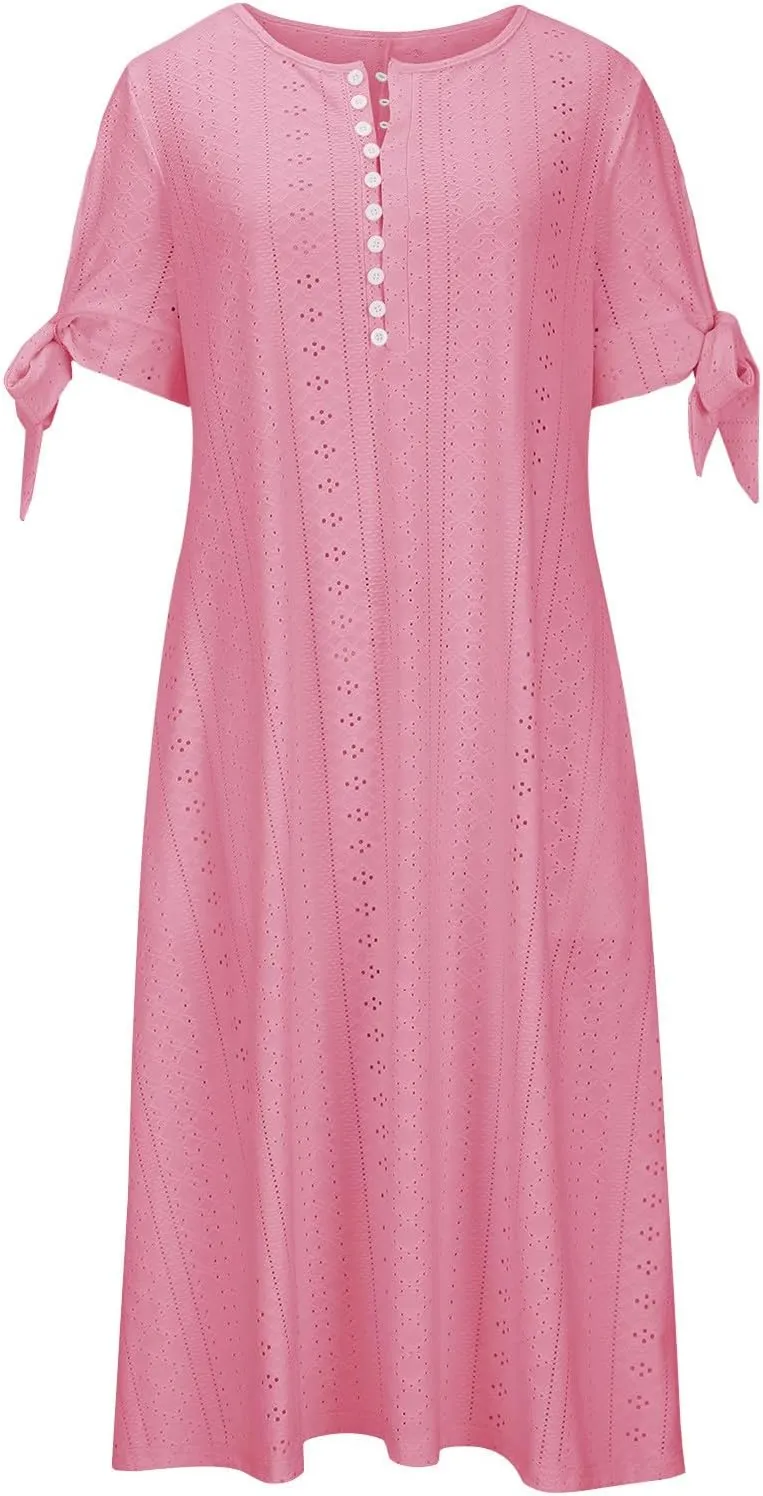 Womens Bohemian Maxi Long Dress V Neck Beach Vacation Dresses Flowy Fashion Casual Travel Outfits with Pockets