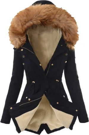 Womens Coats Winter, Warm Down Pullover Casual Puffer Buttons Outerwear Long Sleeve Sherpa Outerwear with Pocket