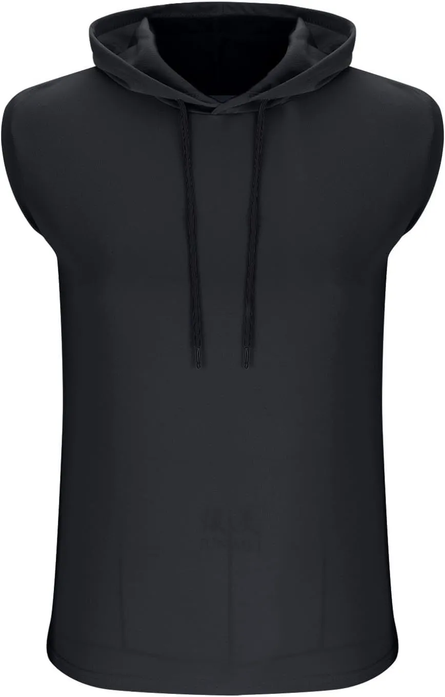 Womens Cotton Hooded Tank Tops Summer Casual Workout Cap Sleeve Hoodies Lightweight Loose Fit Gym Blouses Vests