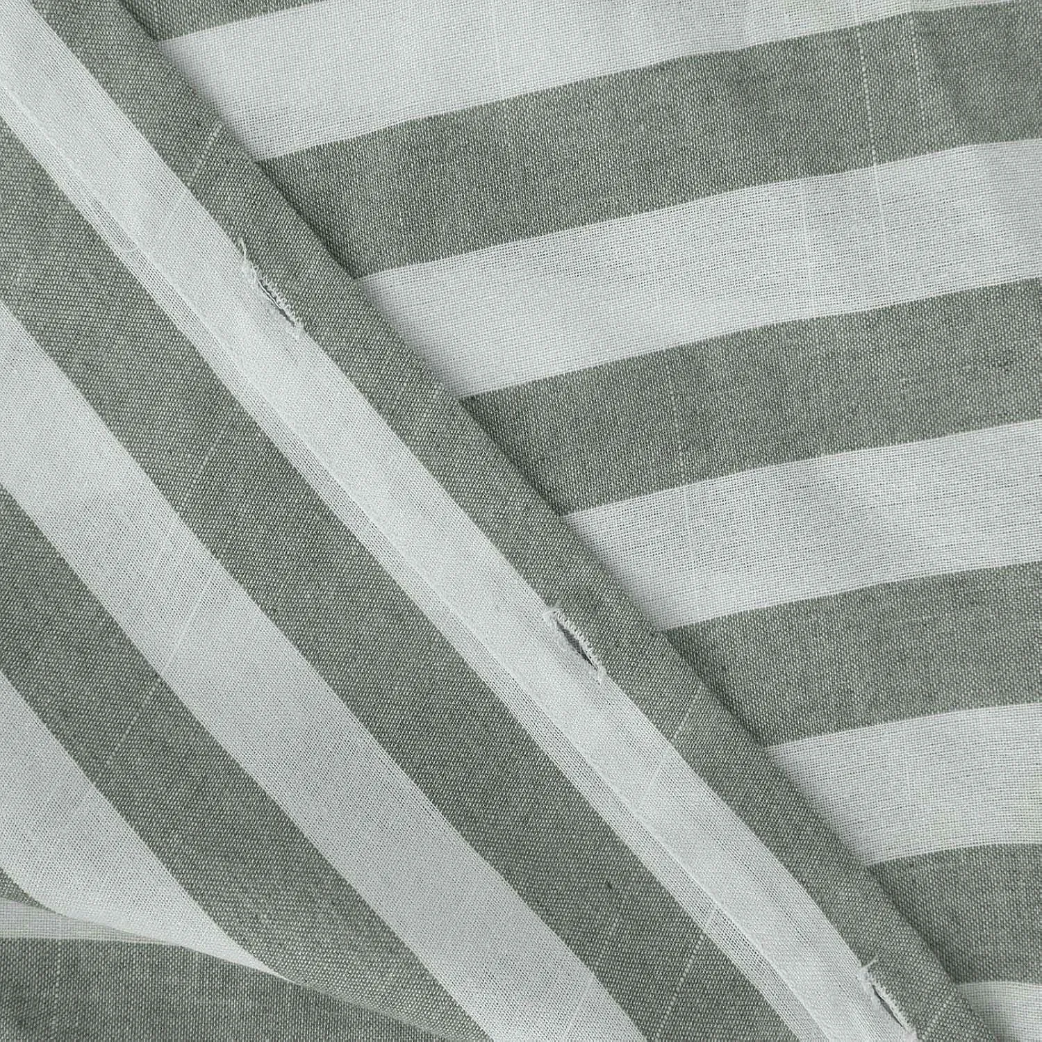 Womens Cotton Linen Stripes Shirts with Pockets Short Sleeve Button Down Summer Tops Collar V Neck Casual Loose Blouse