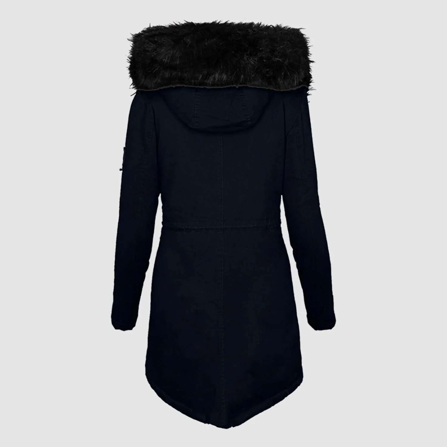 Womens Elegant Temperament Solid Zipper Jacket Long Sleeve Hooded Coat Warm Thick Oversized Outwear Daily Winter Suits